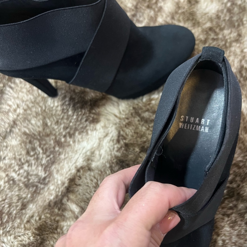 Stuart Weitzman Black Heeled Boots - Picture 3 of 4